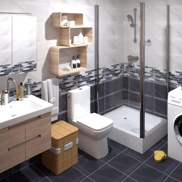 Kolekcija Web Faset Grey 25x50