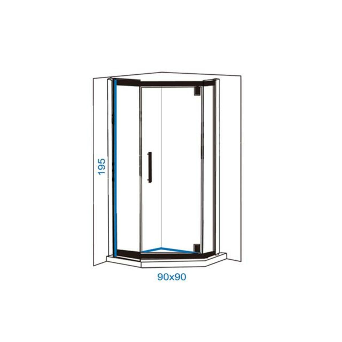 Tuš kabina IDEAL 9021 Linni 90x90 Black - Image 2